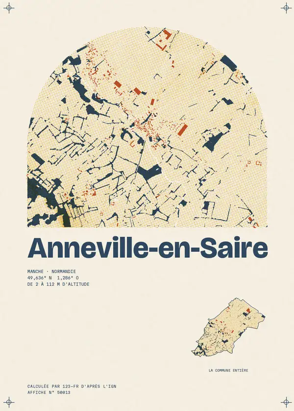 Affiche de Anneville-en-Saire, calculée par 123-fr d'après l'IGN
