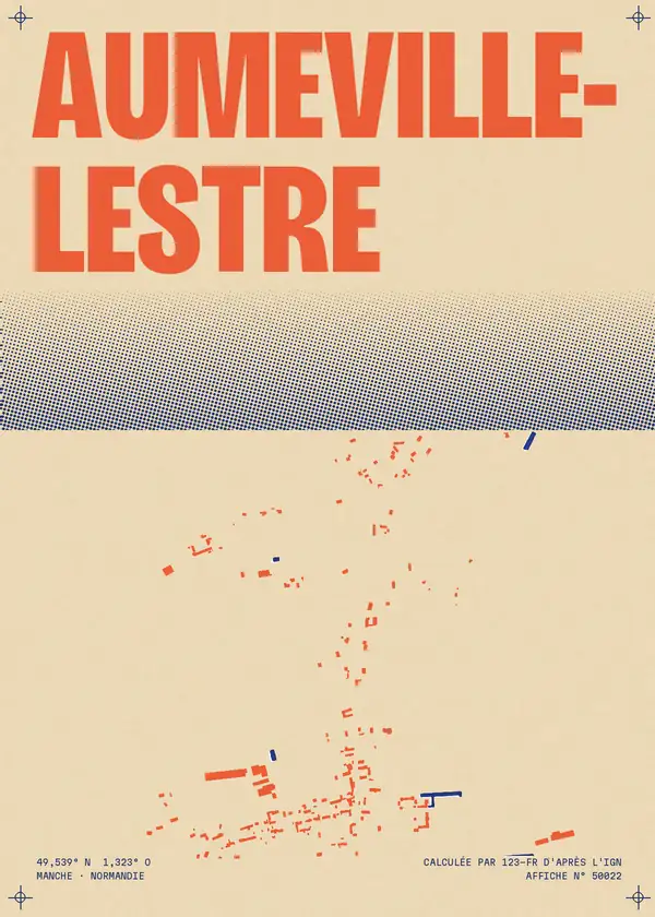 Affiche de Aumeville-Lestre, calculée par 123-fr d'après l'IGN