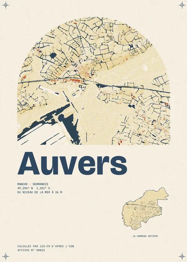 Affiche de Auvers, calculée par 123-fr d'après l'IGN