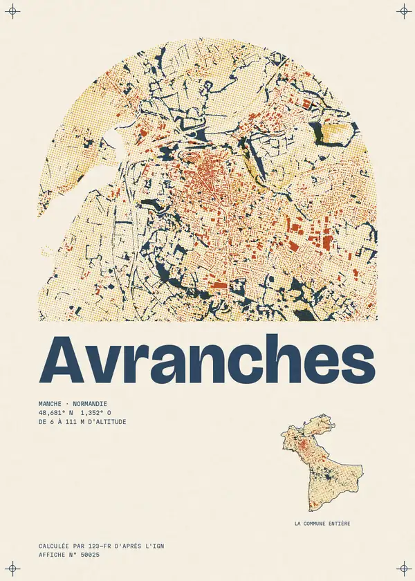 Affiche de Avranches, calculée par 123-fr d'après l'IGN
