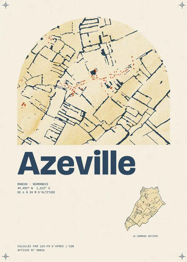 Affiche de Azeville, calculée par 123-fr d'après l'IGN