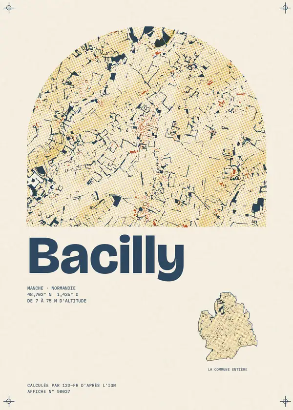 Affiche de Bacilly, calculée par 123-fr d'après l'IGN