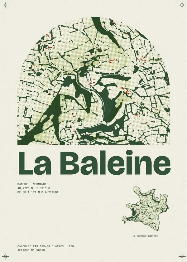 Affiche de La Baleine, calculée par 123-fr d'après l'IGN