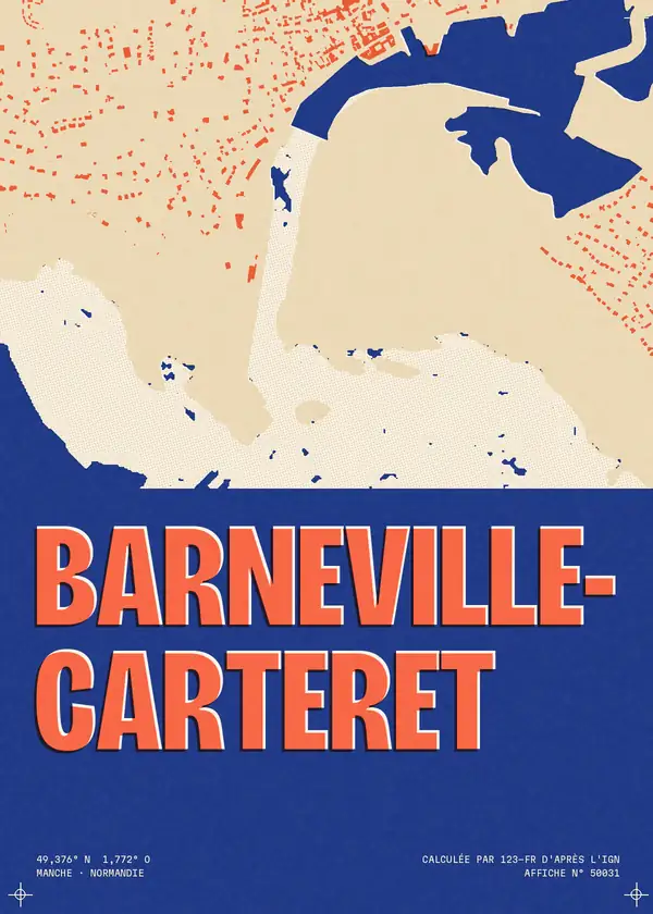Affiche de Barneville-Carteret, calculée par 123-fr d'après l'IGN