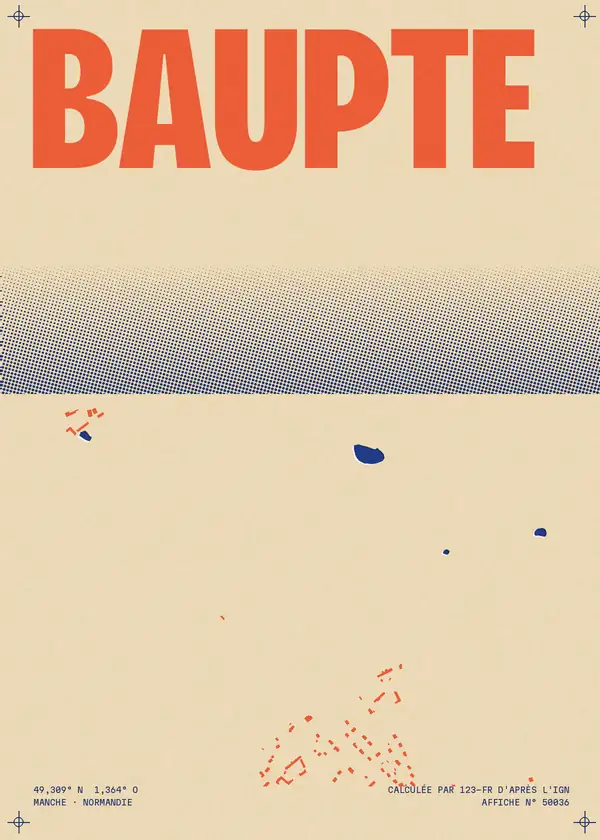 Affiche de Baupte, calculée par 123-fr d'après l'IGN