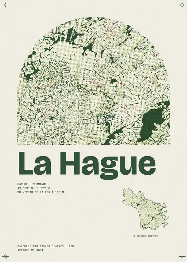 Affiche de La Hague, calculée par 123-fr d'après l'IGN