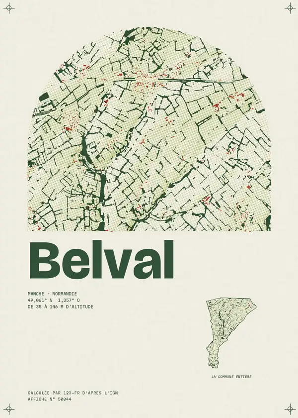 Affiche de Belval, calculée par 123-fr d'après l'IGN