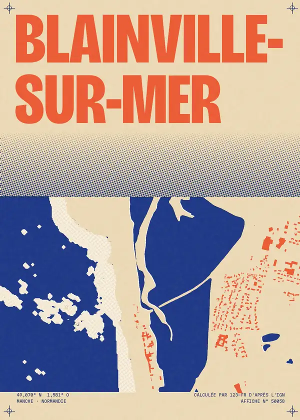 Affiche de Blainville-sur-Mer, calculée par 123-fr d'après l'IGN