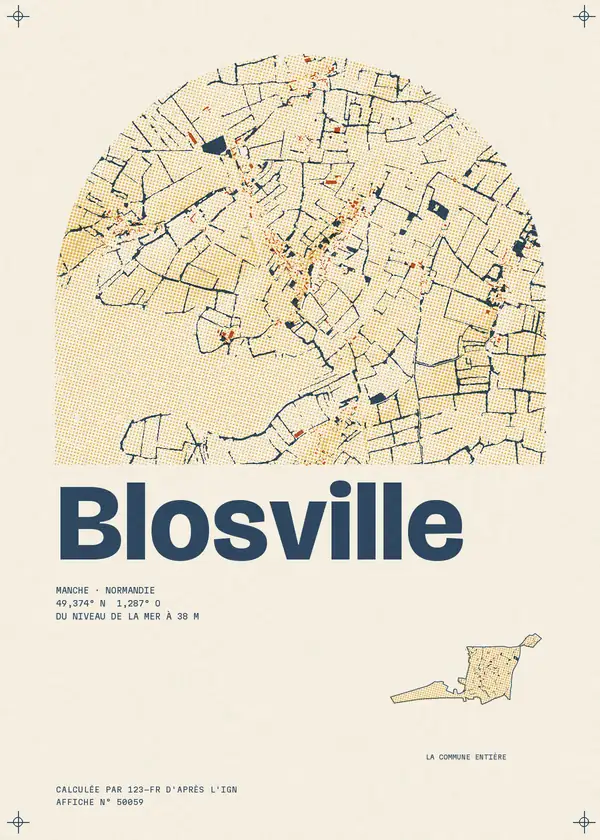 Affiche de Blosville, calculée par 123-fr d'après l'IGN
