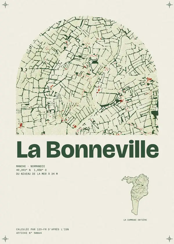 Affiche de La Bonneville, calculée par 123-fr d'après l'IGN