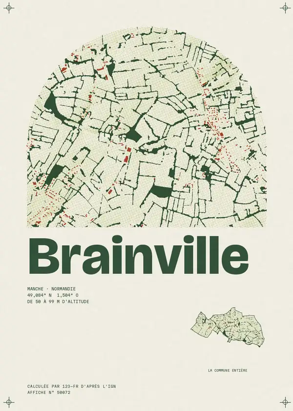 Affiche de Brainville, calculée par 123-fr d'après l'IGN