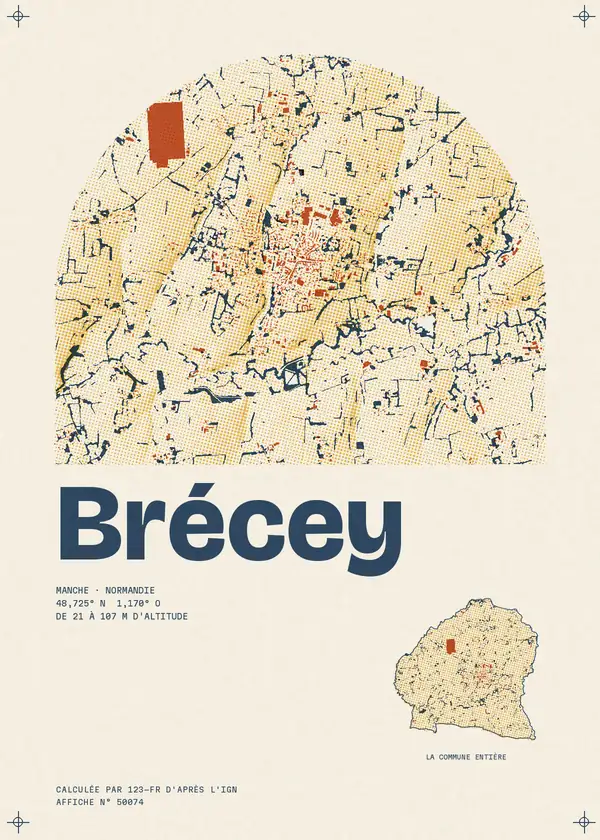 Affiche de Brécey, calculée par 123-fr d'après l'IGN
