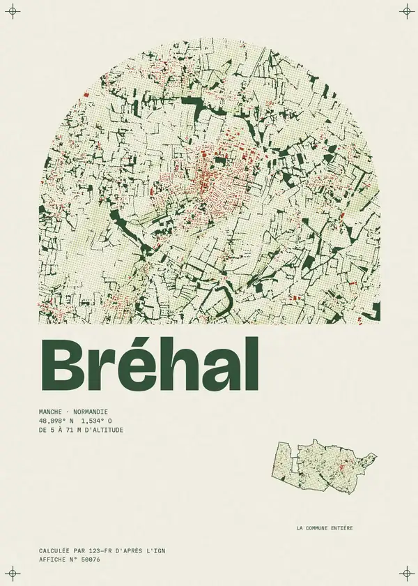 Affiche de Bréhal, calculée par 123-fr d'après l'IGN