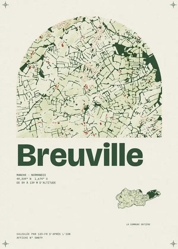 Affiche de Breuville, calculée par 123-fr d'après l'IGN