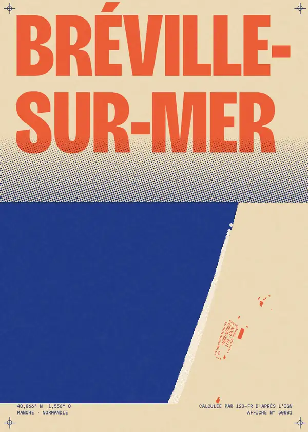 Affiche de Bréville-sur-Mer, calculée par 123-fr d'après l'IGN