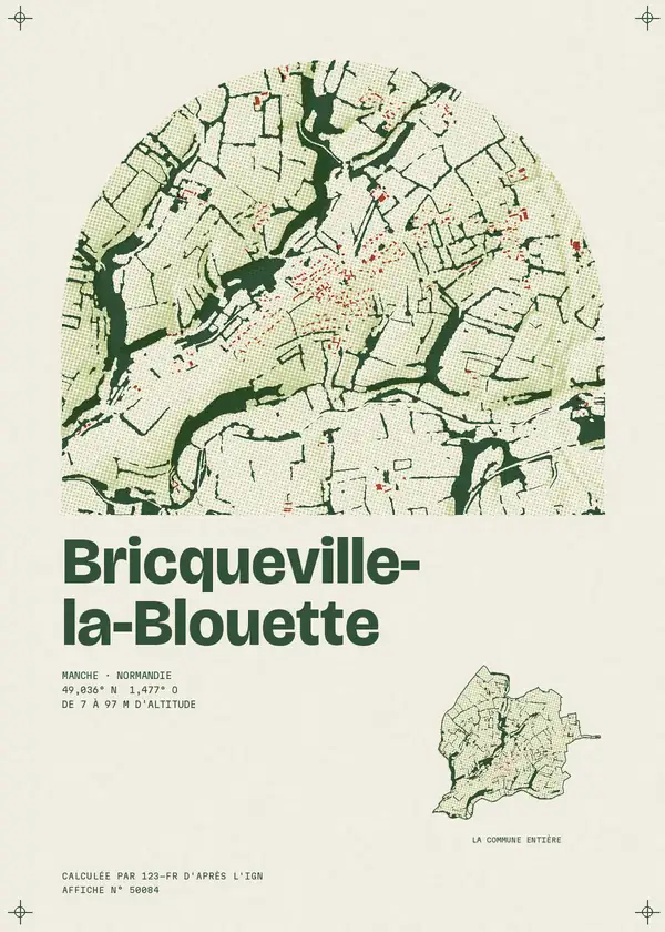 Affiche de Bricqueville-la-Blouette, calculée par 123-fr d'après l'IGN