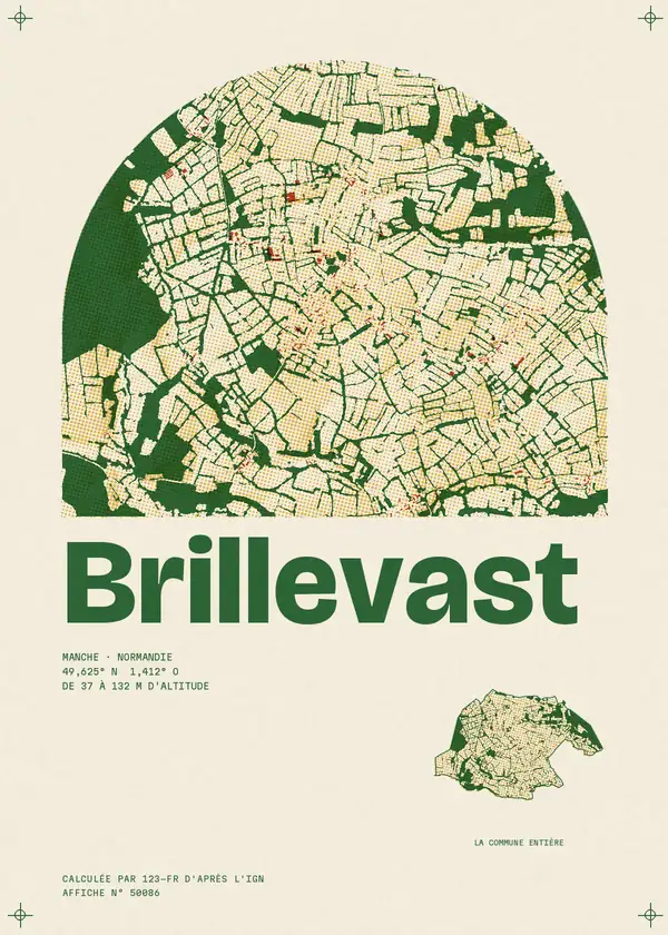 Affiche de Brillevast, calculée par 123-fr d'après l'IGN