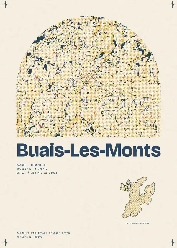 Affiche de Buais-Les-Monts, calculée par 123-fr d'après l'IGN