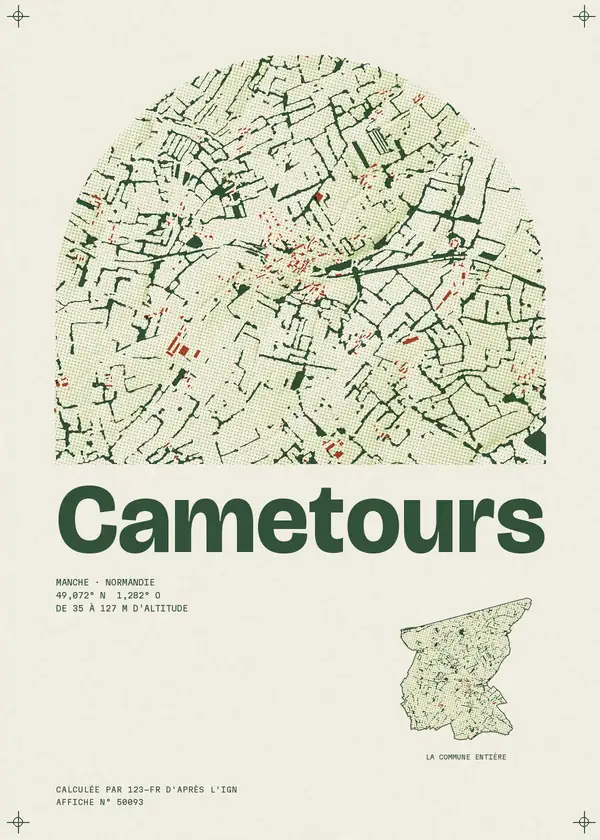 Affiche de Cametours, calculée par 123-fr d'après l'IGN