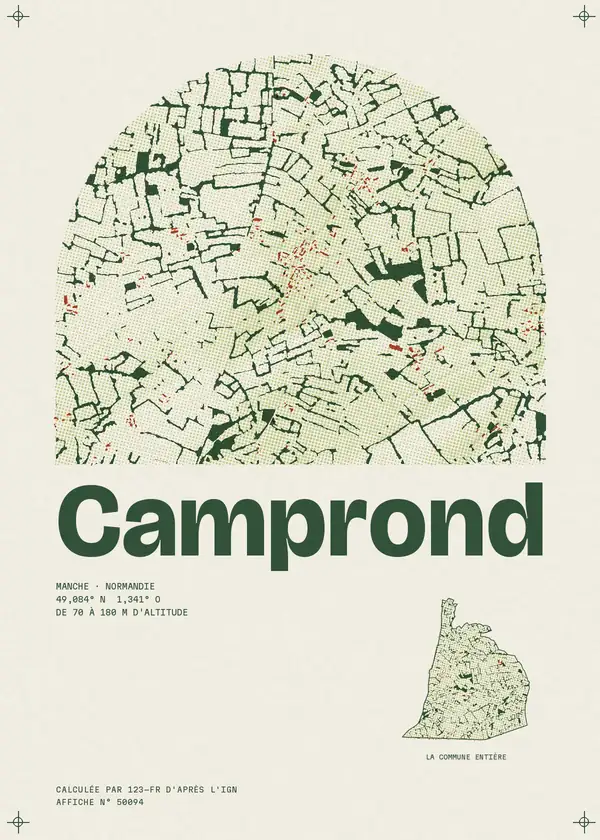 Affiche de Camprond, calculée par 123-fr d'après l'IGN