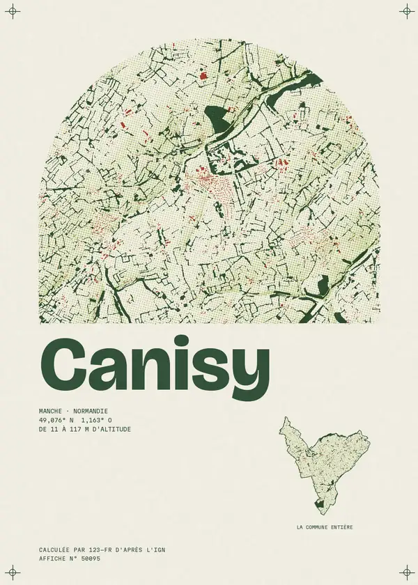 Affiche de Canisy, calculée par 123-fr d'après l'IGN