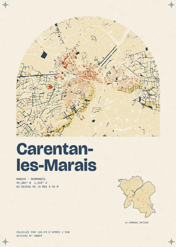 Affiche de Carentan-les-Marais, calculée par 123-fr d'après l'IGN