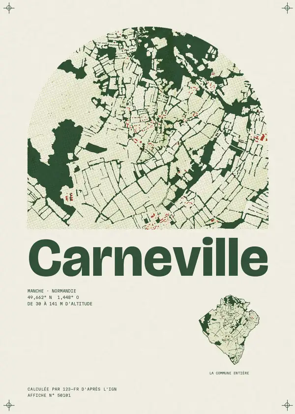 Affiche de Carneville, calculée par 123-fr d'après l'IGN