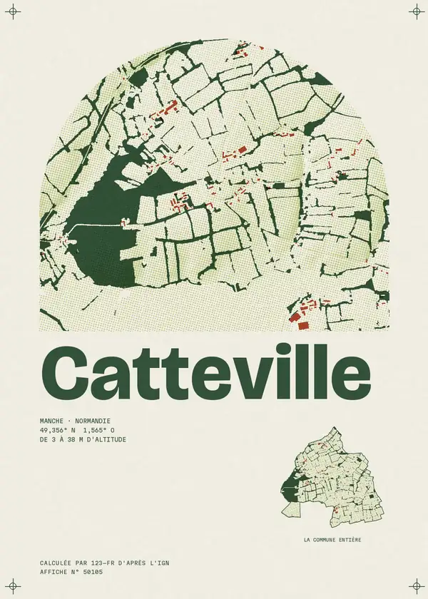 Affiche de Catteville, calculée par 123-fr d'après l'IGN
