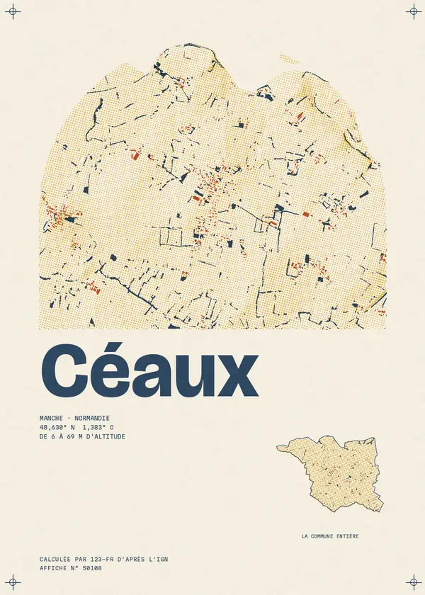Affiche de Céaux, calculée par 123-fr d'après l'IGN