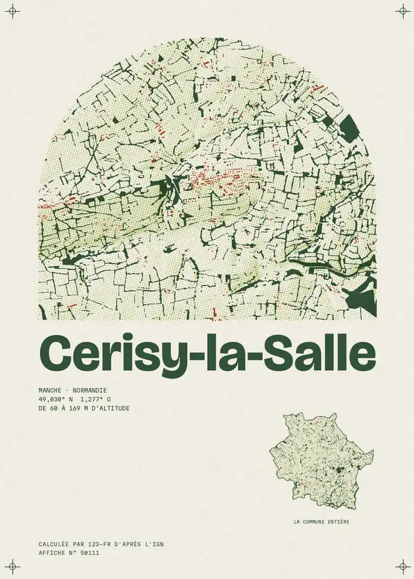 Affiche de Cerisy-la-Salle, calculée par 123-fr d'après l'IGN