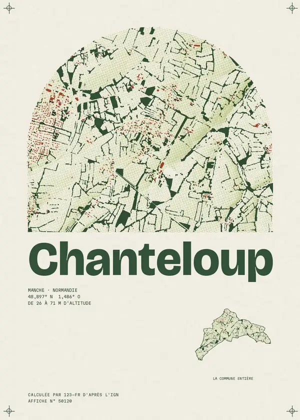 Affiche de Chanteloup, calculée par 123-fr d'après l'IGN