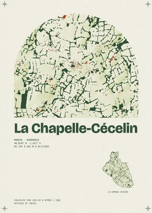 Affiche de La Chapelle-Cécelin, calculée par 123-fr d'après l'IGN