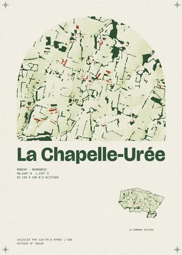 Affiche de La Chapelle-Urée, calculée par 123-fr d'après l'IGN