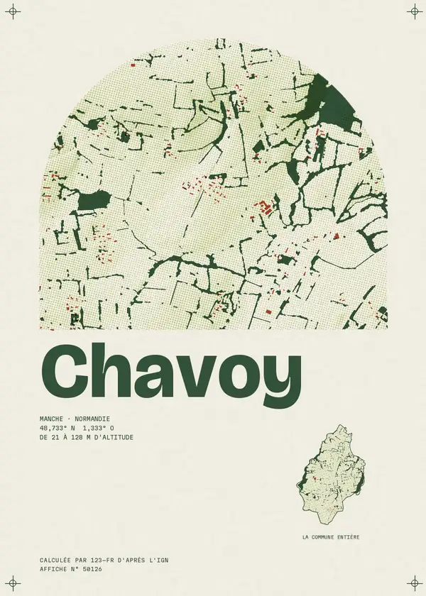Affiche de Chavoy, calculée par 123-fr d'après l'IGN