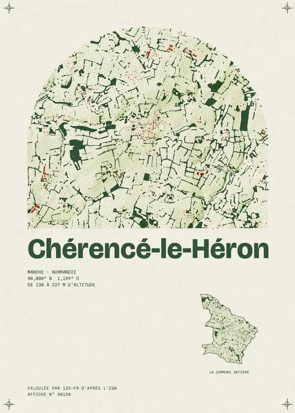 Affiche de Chérencé-le-Héron, calculée par 123-fr d'après l'IGN