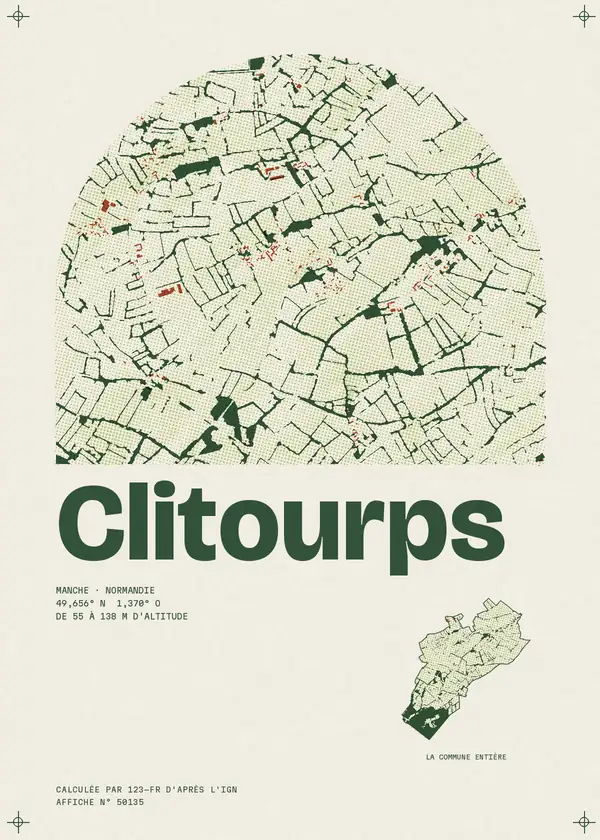 Affiche de Clitourps, calculée par 123-fr d'après l'IGN