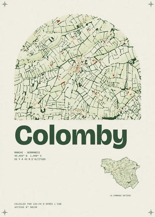 Affiche de Colomby, calculée par 123-fr d'après l'IGN