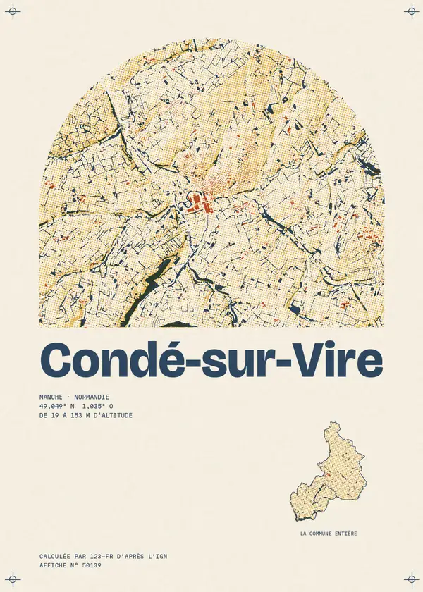 Affiche de Condé-sur-Vire, calculée par 123-fr d'après l'IGN