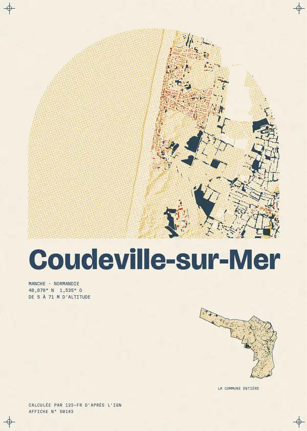 Affiche de Coudeville-sur-Mer, calculée par 123-fr d'après l'IGN