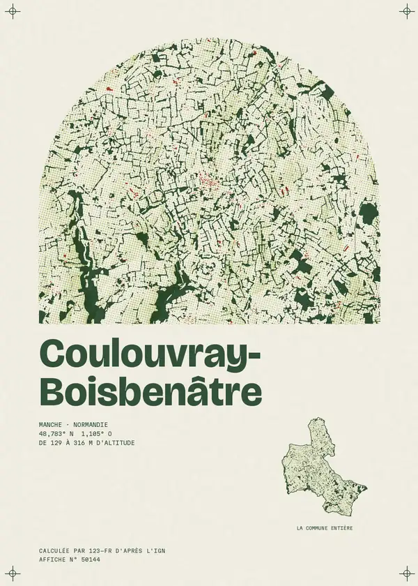 Affiche de Coulouvray-Boisbenâtre, calculée par 123-fr d'après l'IGN