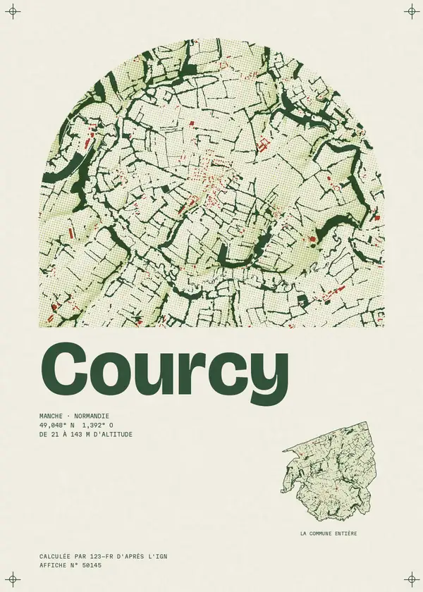 Affiche de Courcy, calculée par 123-fr d'après l'IGN