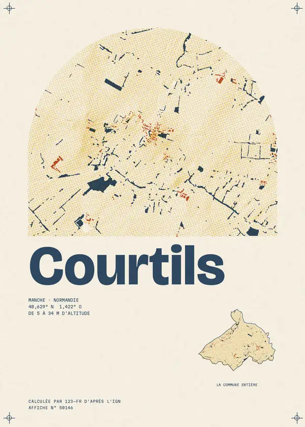 Affiche de Courtils, calculée par 123-fr d'après l'IGN