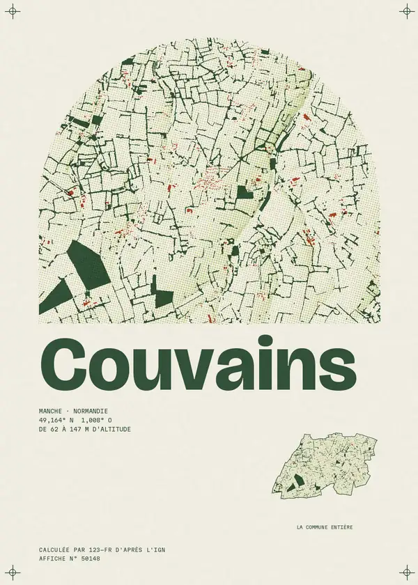 Affiche de Couvains, calculée par 123-fr d'après l'IGN