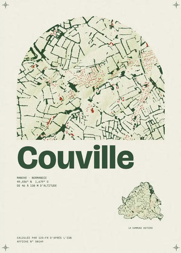 Affiche de Couville, calculée par 123-fr d'après l'IGN