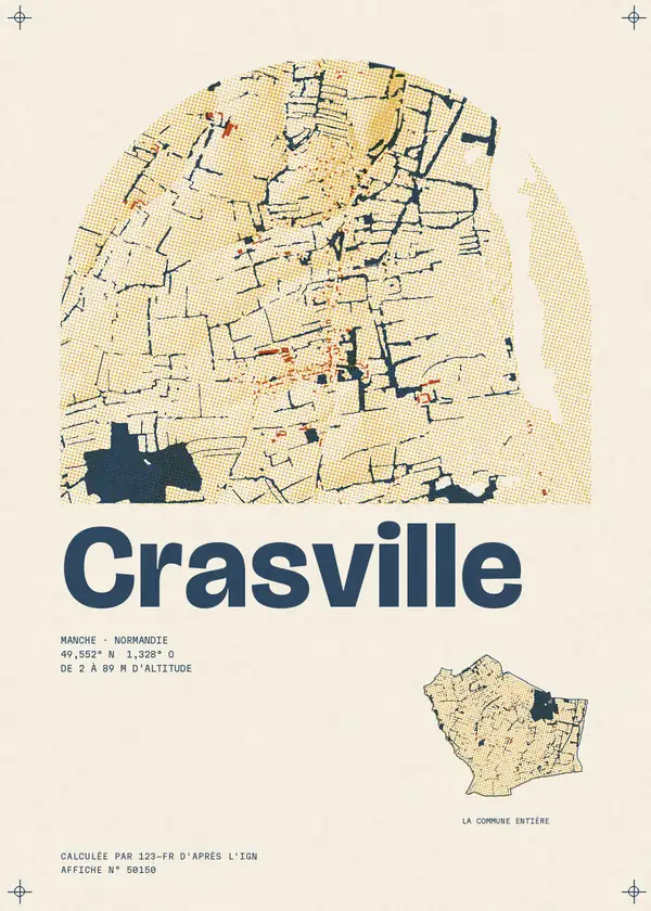 Affiche de Crasville, calculée par 123-fr d'après l'IGN