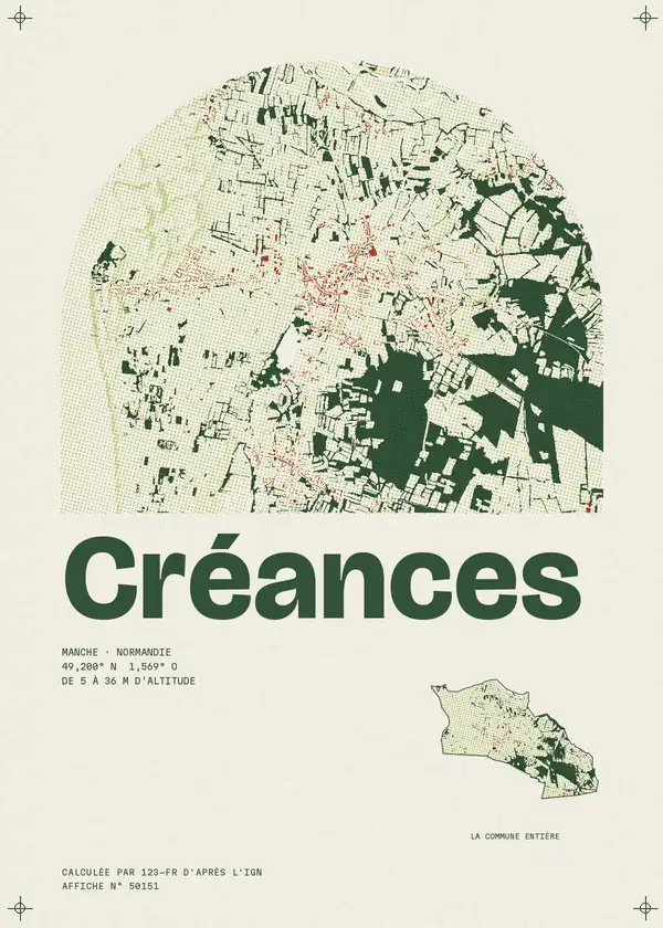 Affiche de Créances, calculée par 123-fr d'après l'IGN