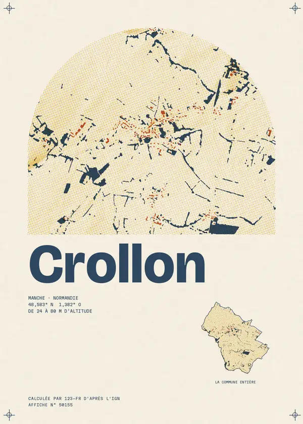 Affiche de Crollon, calculée par 123-fr d'après l'IGN