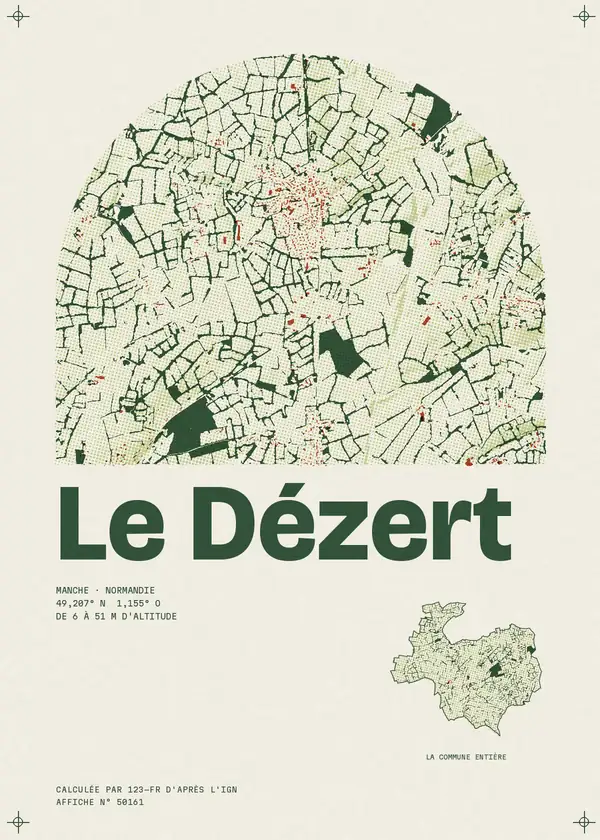 Affiche de Le Dézert, calculée par 123-fr d'après l'IGN