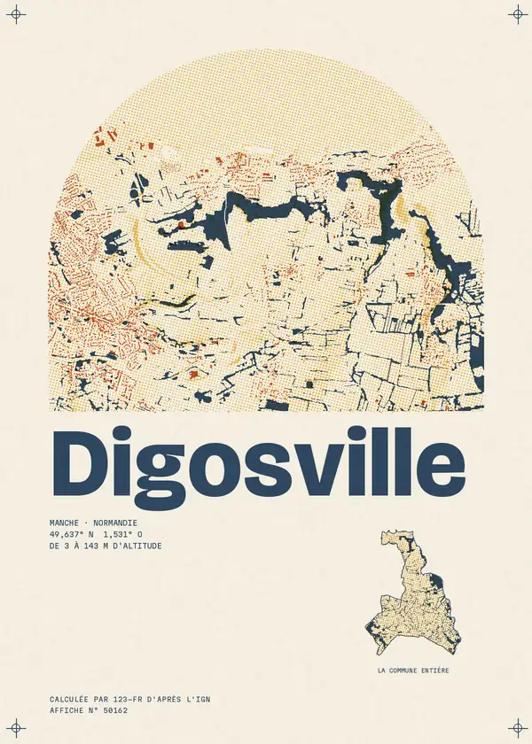 Affiche de Digosville, calculée par 123-fr d'après l'IGN