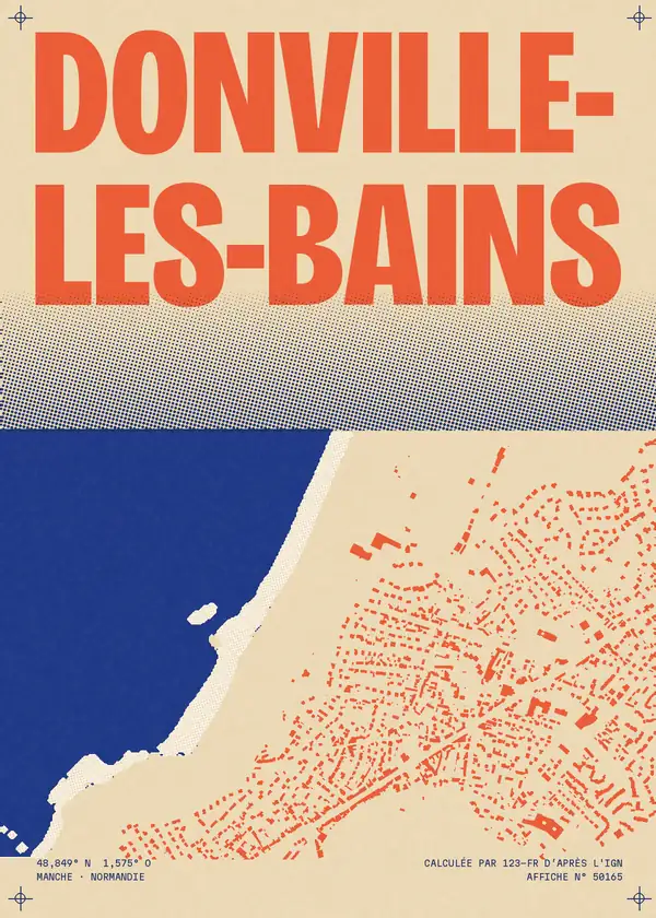 Affiche de Donville-les-Bains, calculée par 123-fr d'après l'IGN
